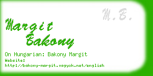 margit bakony business card